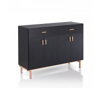 Furniture of America Brysin 2 Drawer Contemporary Style Buffet Server Black Rose Gold