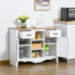 HOMCOM 42" Accent Sideboard Cabinet Serving Buffet with Drawers and Adjustable Shelves for Living Room or Kitchen White