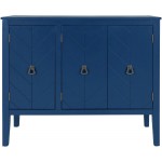 Knocbel Vintage Storage Cabinet with 3 Doors and Adjustable Shelf Entry Hallway Foyer Console Table Buffet Sideboard Cupboard Coffee Bar 99lbs Weight Capacity Navy Blue