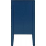 Knocbel Vintage Storage Cabinet with 3 Doors and Adjustable Shelf Entry Hallway Foyer Console Table Buffet Sideboard Cupboard Coffee Bar 99lbs Weight Capacity Navy Blue