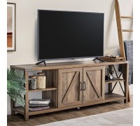 Amerlife TV Stand 68" Wood Metal TV Console Industrial Entertainment Center Farmhouse with Storage Cabinets and Shelves for TVs Up to 78" Reclaimed Barnwood