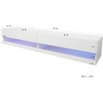 CIdkem 180 Wall Mounted Floating Media Consoles Hanging TV Console for 80 inch TVs Entertainment Center with 20 Color LEDs White