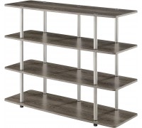 Convenience Concepts Designs2Go XL Highboy 4-Tier TV Stand Weathered Gray