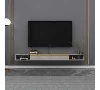 Floating TV Stand,Wall-Mounted Floating TV Shelf Entertainment Media Console Center Large Storage Cabinet for Living Room Home Office47.6IN Light Gray