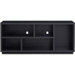 Henn&Hart Modern Wood TV Stand with Cubbies Black for TV's up to 65"
