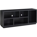 Henn&Hart Modern Wood TV Stand with Cubbies Black for TV's up to 65"