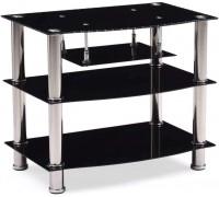 Hodedah Four Shelve Tempered Glass TV Stand Accommodates TV's up to 32" Black