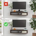 HOMCOM Wall Mounted TV Stand Media Console Floating Storage Shelf for Living Room or Home Office Dark Grey
