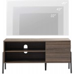 Mid-Century Modern TV Stand for TVs up to 55 inch Flat Screen Wood TV Console Media Cabinet with Storage Home Entertainment Center in Brown for Living Room Bedroom 50 inch