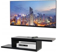 NOZE Wall Mounted Media Console Floating TV Stand Component Shelf Entertainment Storage Shelf for Living Room Bedroom Black