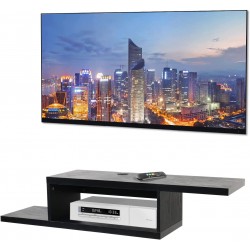 NOZE Wall Mounted Media Console Floating TV Stand Component Shelf Entertainment Storage Shelf for Living Room Bedroom Black