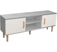 TV Cabinet ，with 2 Storage cabinets and 2 Open Shelves for Home Living Room Furniture TV Cabinet 47.2x11.8x16.5 inches