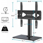 Universal TV Stand for 37-55 inch TVs Height Adjustable TV Table Stand with Tempered Glass Base TV Stand Base Holds Up to 88lbs Max VESA 400x400mmBundle