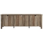 Walker Edison Ashbury Coastal Style Grooved Door TV Stand for TVs up to 80 Inches 70 Inch Grey Wash