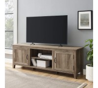 Walker Edison Ashbury Coastal Style Grooved Door TV Stand for TVs up to 80 Inches 70 Inch Grey Wash