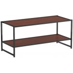 ZINUS Garrison 40 Inch Black Metal Frame Media Stand TV Stand with Shelf Easy Assembly Red mahogany wood grain