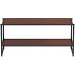 ZINUS Garrison 40 Inch Black Metal Frame Media Stand TV Stand with Shelf Easy Assembly Red mahogany wood grain