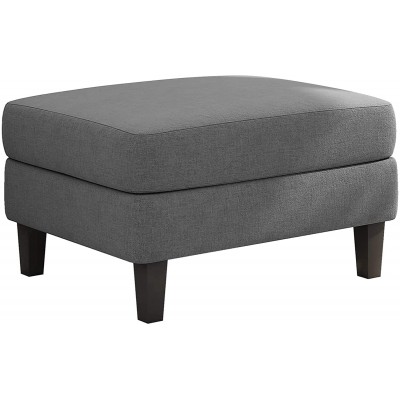 30" Ottoman Footrest Fabric Bench Couch Furniture Wooden Legs Rectangular Ottoman Footstool for The Living Room Bedroom Entryway Contemporary Gray 30" L x 24" W x 18"