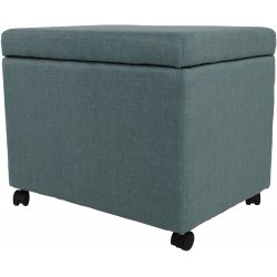 Christopher Knight Home Mateo Traditional Home Office Fabric File Storage Ottoman Blue