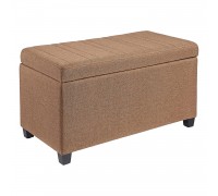 FIRST HILL FHW Upholstered Storage Ottoman with Hinged Lid Sandybrown