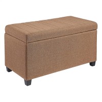 FIRST HILL FHW Upholstered Storage Ottoman with Hinged Lid Sandybrown