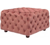 Homebeez Velvet Ottoman Bench Cube Foot Rest Stool Square Coffee Table 27.2" W Blush