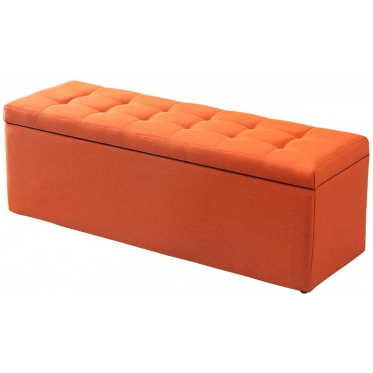 LJFYXZ Ottoman Footstool Cloth Shoe Bench Rectangular Storage Upholstered Seat Clothing Store Sofa Bench Multiple Sizes Color : Orange Size : 80cm 31.5in