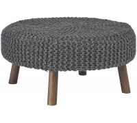 Signature Design by Ashley Jassmyn Contemporary Hand-Knitted Oversized Accent Ottoman Dark Gray