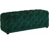 Signature Design by Ashley Lister Contemporary Velvet Upholstered Tufted Accent Ottoman Green