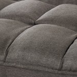Casa Andrea Milano llc Modern Plush Tufted Linen Fabric Splitback Living Room Sleeper Futon Small Dark Grey
