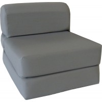 D&D Futon Furniture Chair Folding Foam Beds Studio Sofa Guest Folded Foam Mattress 6 x 32 x 70 Gray