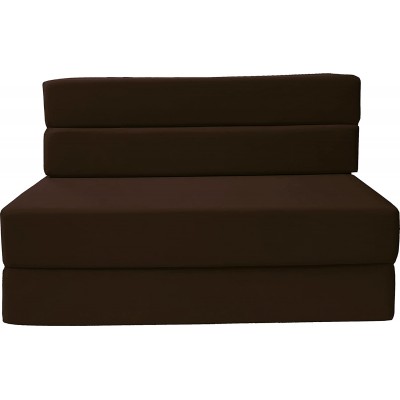 D&D Futon Furniture Folding Foam Mattress Sofa Chair Bed Guest Beds Queen Size Brown