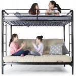 DHP Twin-Over-Futon Convertible Couch and Bed with Metal Frame and Ladder Black