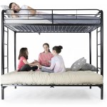 DHP Twin-Over-Futon Convertible Couch and Bed with Metal Frame and Ladder Black
