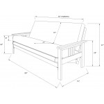 Kodiak Furniture Monterey Futon Set No Drawers with Espresso Base and Oregon Trail Black Mattress