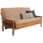 Kodiak Furniture Monterey Queen Size Futon Set in Butternut Finish Suede Peat