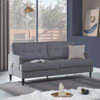 Office Couch Living Room Loveseat Tufted Sofa Twin Modular Sofa Comfortable Modern Small Loveseat for Bedroom Small Spaces Grey Couch