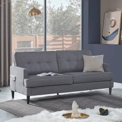 Office Couch Living Room Loveseat Tufted Sofa Twin Modular Sofa Comfortable Modern Small Loveseat for Bedroom Small Spaces Grey Couch