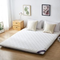 Tatami Floor Mattress Non-Slip Roll Up Thicken Japanese Futon Bed Sleeping Pad for Camping Guestroom Yoga Meditation Bedroom Dormitory,White,90200cm