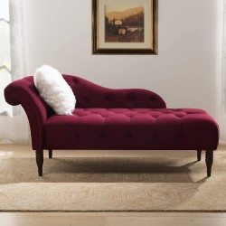 Jennifer Taylor Home Elise Tufted Roll Arm Chaise Lounge Burgundy