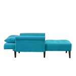 Modern Indoor Chaise Lounge Recliner Chair with Mid-Century Velvet Tufted Loveseat Couch for Living Room