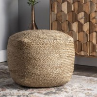 Agro Richer Hand Woven Home Décor Braided Jute Pouf | Ottoman | Footrest Bean Bag Floor Chair Great for The Living Room Bedroom and Kids Room Rustic Farmhouse Decor
