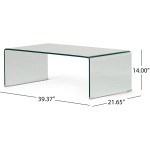 Christopher Knight Home Pazel 12mm Tempered Glass Coffee Table Clear
