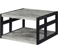 Convenience Concepts Monterey Square Coffee Table with Shelf Faux Birch Black