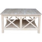 International Concepts Hampton Square Coffee Table Unfinished