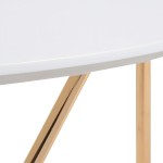 Kate and Laurel Spaulding Round Modern Coffee Table White and Gold