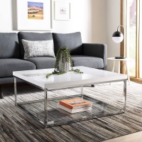 Safavieh Home Malone Glam White and Chrome Coffee Table