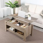 Yaheetech Coffee Table Set of 3 for Living Room Lift Top Coffee Table w End Tables with Drawer and Large Open Shelf 3-Piece Living Room Table Set Gray