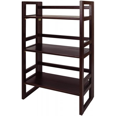 3-Shelf Folding Student Bookcase 20.75" Wide-Espresso