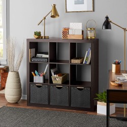 Better Homes and Gardens Sleek Style Cube Organizer Storage Bookcase Bookshelf with Heavy Duty Extension Cord Espresso